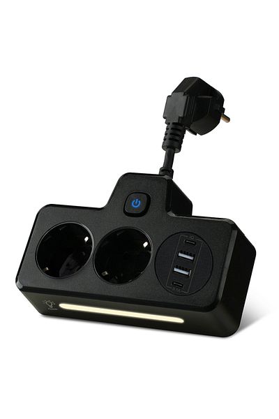 Choice Black Eu Plug New 3250w 13a 250v European Style Plug Socket With Usb And Type-c Port 2 Outlets Power