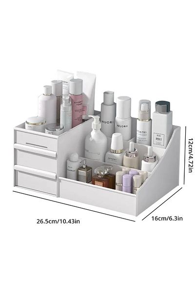 Choice In 9-bin White 1pc White New Drawer Makeup Storage Box Dormitory Finishing Plastic Shelf Cosmetics S