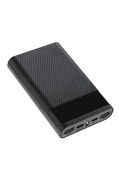 Kebidumei صندوق تخزين شحن بطاريات 4x18650 أسود 5 فولت 2 أمبير بمنفذ USB مزدوج من النوع C حافظة بنك طاقة DIY لأجهزة Android Micro