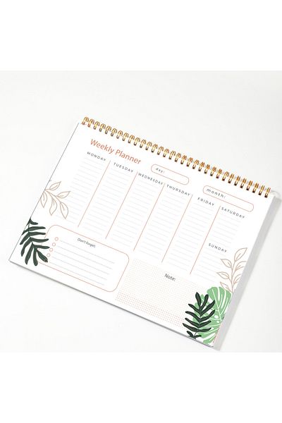 Choice Style 2 1pc Weekly Planner-weekly To Do List Notepad-11''×8.8''weekly Planner Pad-spiral Undated Wee