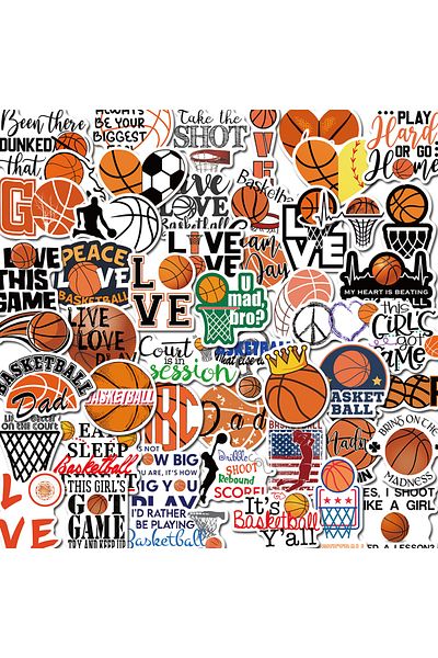 Choice 50pcs 50pcs Basketball Sports Stickers Suitable For Luggage Motorcycle Diary Laptop Diy Classic Toy