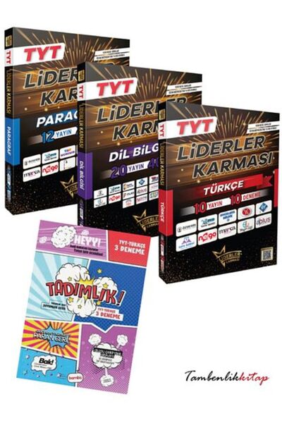 Bilimyolu Yayıncılık Liderler Karması TYT Türkçeyi Sevdiren 4'lü Set (Paragraf, Dil Bilgisi, Türkçe,+3 Deneme)