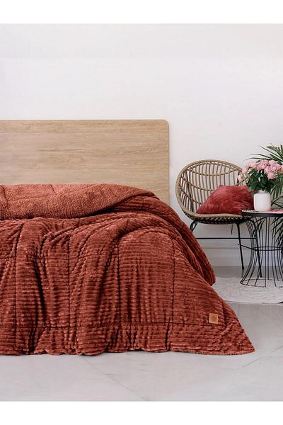 Cotton Box Cuvernă Wave Single Scorțișoară 155x215 cm
