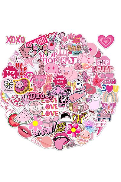 Choice 100pcs 50/100pcs Ins Style Pink Preppy Style Stickers For Party Gift Skateboard Motorcycle Scrapbook