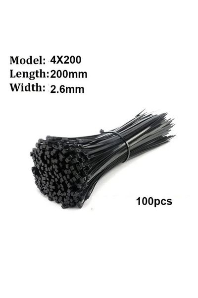 Choice 100 Pieces Black 4x200mm Cable Ties Fastening Rings Reusable Cable Zipper Ties Removable Multifun...