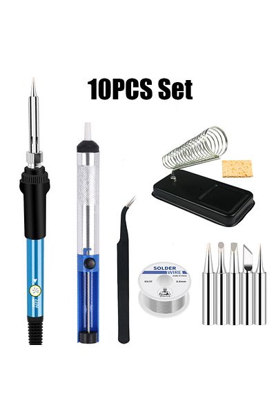 Choice Eu 10pcs Eu/us Solder Solder Iron Repair Soldering 220v/110v Electric Tool 60w Nib Heating Adjustabl