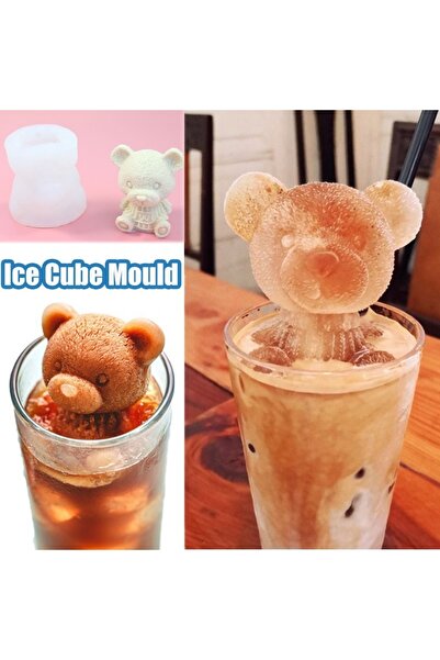 Choice قالب ثلج على شكل دب صغير أبيض من السيليكون الصالح للأكل، صندوق ثلج منز...