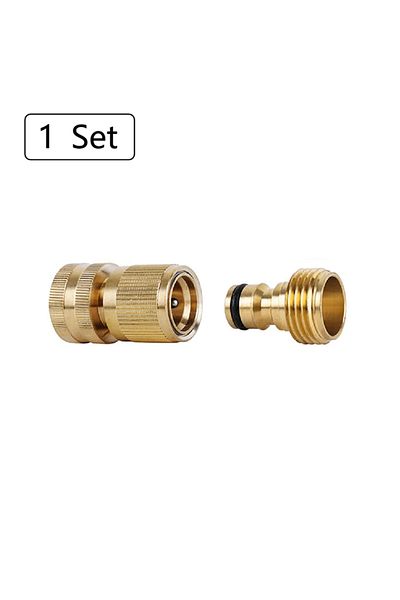 Choice Gold "1-set Quick-connect Garden Hose Set - Leak-free, Solid Brass 3/4"" Fittings - Easy, No-tool In