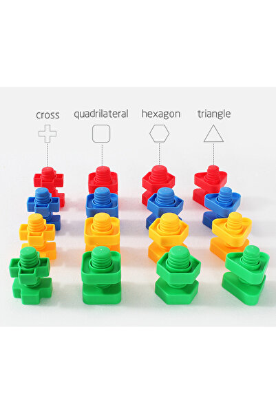 Choice 5Set Random 5 Set Screw Building Blocks Nut Shape Match Puzzle Toys For Children Infant Montessori S