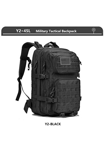 Choice Y2 BLACK Tactical Backpack 3 Day Assault Pack Molle Bag 38/45L Large Outdoor Waterproof Hiking Campi