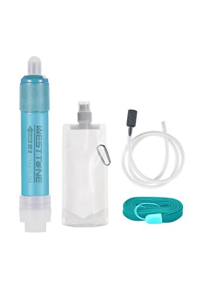 Choice مجموعة فلتر مياه صغيرة خارجية زرقاء من ألياف الكربون من TUP لتنقية المياه للتخييم من أجل البقاء