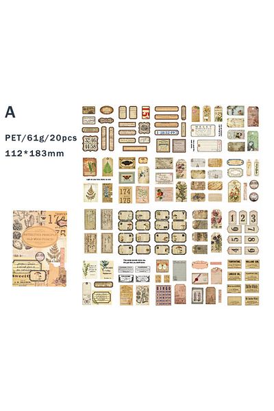 Choice A 20 Sheets Vintage Scrapbooking Stickers Books Pet Materials Creative Diy Journal Collage Material.
