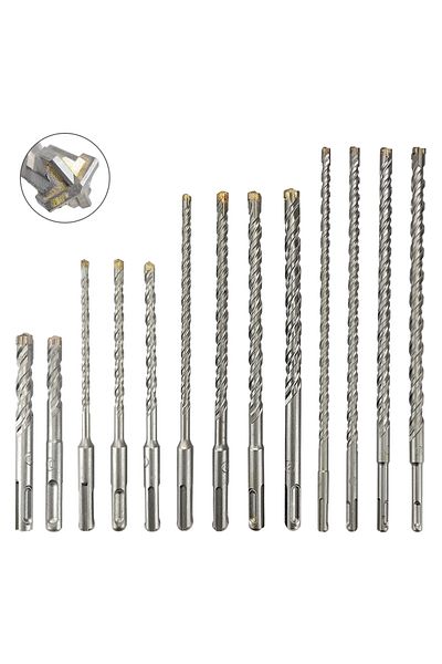 SHENSEN Concrete SDS Plus Drill Bit Cross Tips 4 Cutters 110 160 210 260 350 Wall Brick Block Electric Ha...