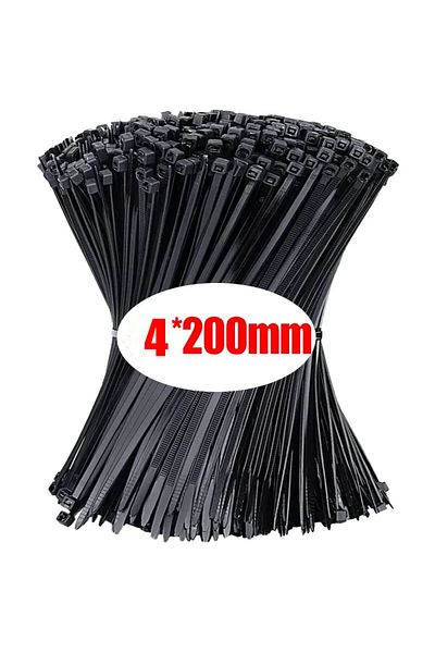Choice 100pcs Black(4X200MM) 1000/100pcs Nylon Cable Ties Self-locking Cord Ties Straps Adjustable Cables F