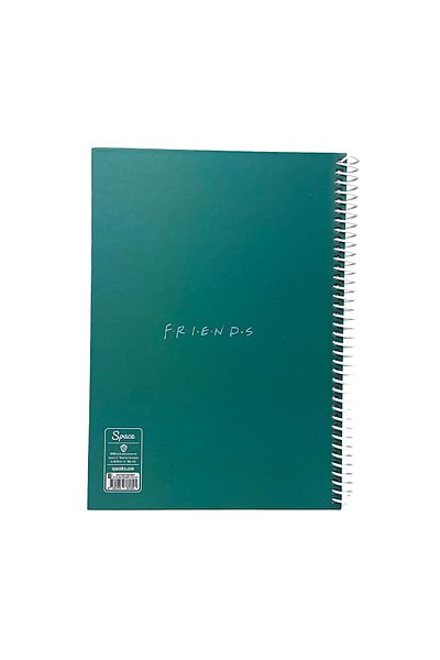 Space License Friends 30Th Year Green Spiral Hard Cover Checked Notebook
