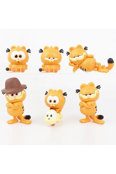 Choice Pack By Bag 01 6pcs/set Garfield Cat Figure Model Toys For Children 6-9cm