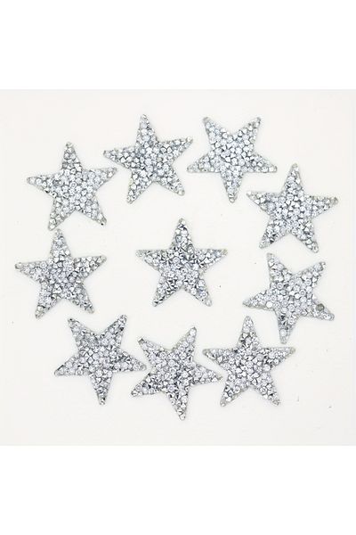 Choice 10pcs Star 10pcs Sparkling Rhinestone Five-pointed Star Pattern Clothes Patches Fashion Sequined Diy
