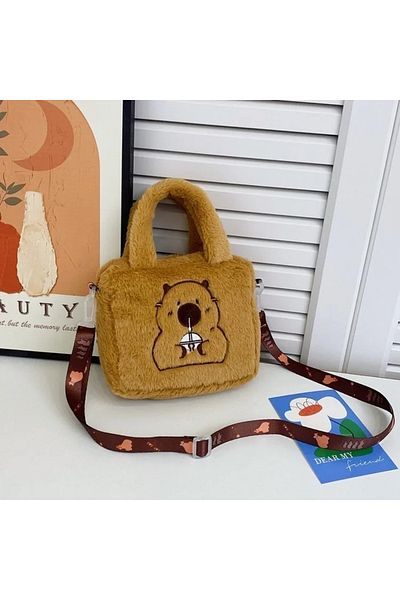 Choice Style Cartoon Plush Bag Handbag Crossbody Anime Peripheral Products Cute Kapybara Plush Doll Bag Chi