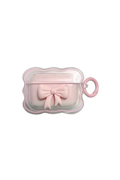 Choice For Airpods 3 Pink 3D Bow Wave Case for Apple AirPods 1 2 Case Pink Floral Girls Cover for AirPods