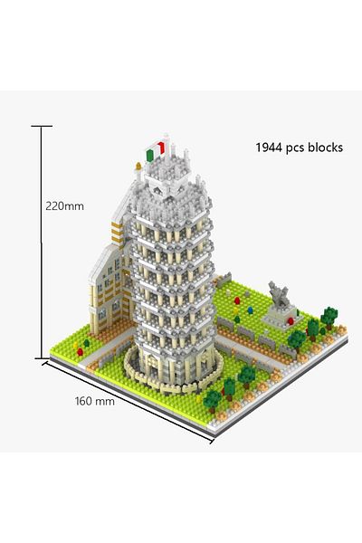 Choice In Bag Tower Of Pisa Blocks Famous Big Ben Micro Mini Building Blocks Crafted Replica, Leisure And E