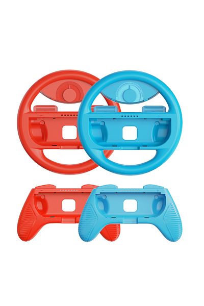 Choice Blue-red Linyuvo Steering Wheel Grips For Switch Controller & Joycon Hand Grips 4 Pack For Mario Kar