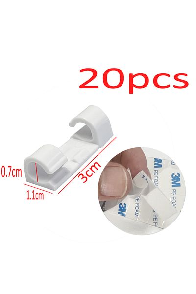 Choice White-20pcs Cable Organizer Clips Cable Management Desktop & Workstation Abs Wire Manager Cord Holde