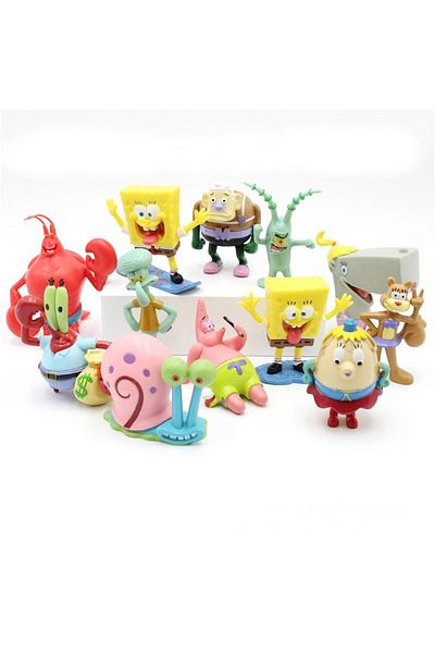 Choice Pack By Bag 01 12pcs/set Spongebob Patrick Figure Collection Model Toys