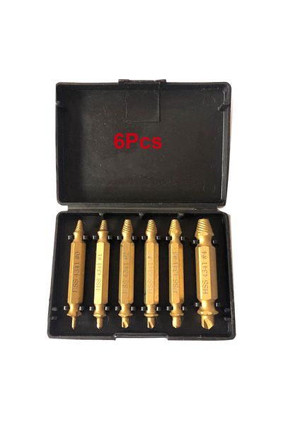 Choice Yellow 6pcs Damaged Screw Extractor Set: Double Head Screw Remover Tools For Easy Out Bolt Extractor