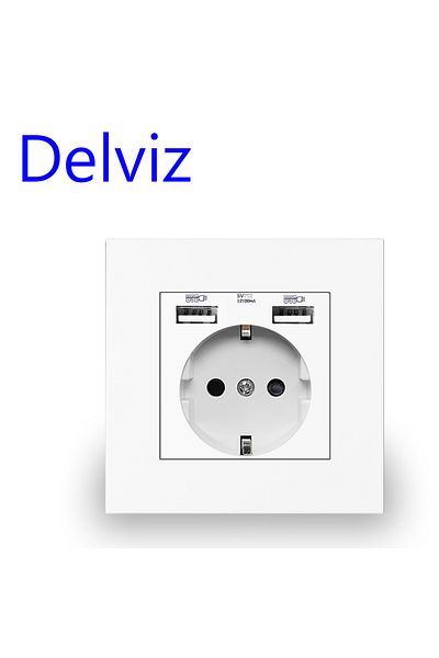 Choice White (WITH USB) Delviz Wall Usb Power Socket, Many New Style Panel, Bedroom Socket,ac 110v-250v 16a