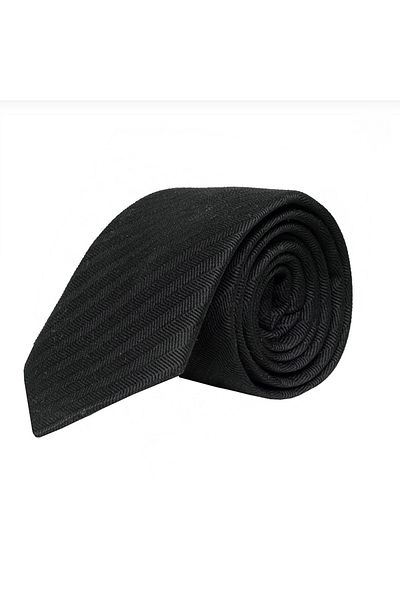 CROATE Black Soft Cotton Fabric Tie