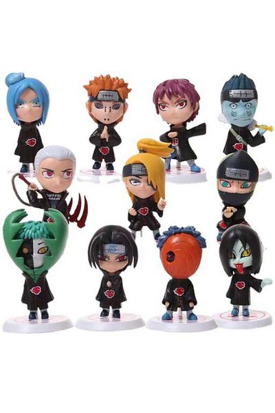 Choice 11 Pcs 11 Pcs/set Q Ver. Naruto Akatsuki Mini Figure Uchiha Itachi Madara Konan Hidan Figurine Anime