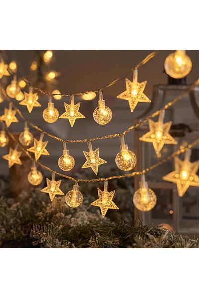 Choice 1pc 1.5/3/6m Star & Bubble Ball Fairy Lights - Ideal For Room, Birthday, Party, Wedding Decoratio...
