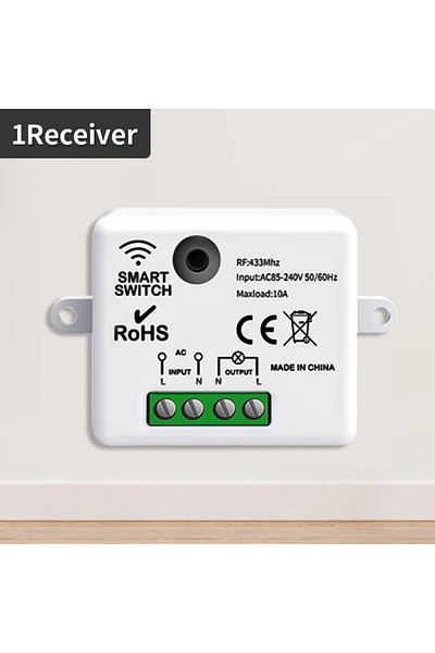 TNCE Rf433 Relay 1receiver Rf433mhz Mini Wireless Remote Control Light Switch 1/2/3 Gang 86 Wal