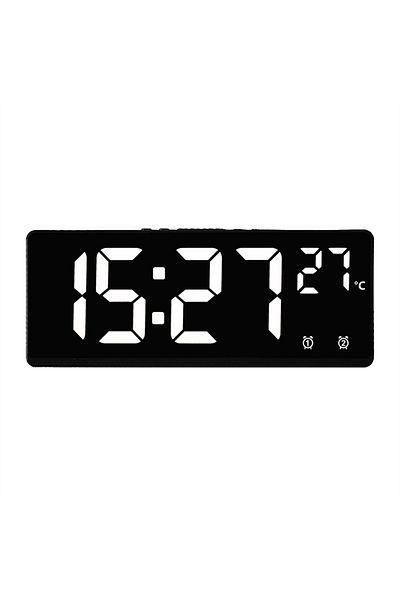 Choice White Voice Control Digital Alarm Clock Temperature Dual Alarm Snooze Desktop Table Clock Night Mode