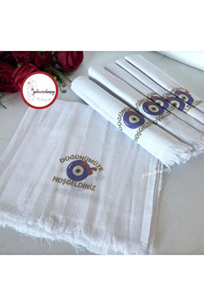 Gelincimherşey 12’li Düğünümüze Hoşgeldiniz Yazılı Nazarlık Desenli Araba Hav...