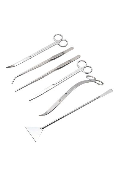 Choice Aquarium Scissor Tools Fish Tank Tweezer Plants Wave Scissors Grass Stainless Cleaning Tools Stor...