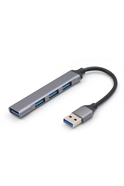Choice موزع USB 3.0 من النوع C مزود بـ 4 منافذ باللون الرمادي وموزع عالي السرعة ومحطة إرساء لأجهزة الكمبيوتر المحمولة والكمبيوتر الشخصي