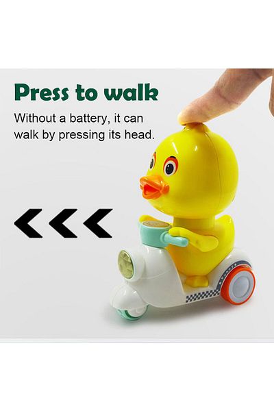 Haifeng 1pc Random Color Manual Pressing Head Free Rotation Cute Duck Press Car Motorcycle Anti-collision An