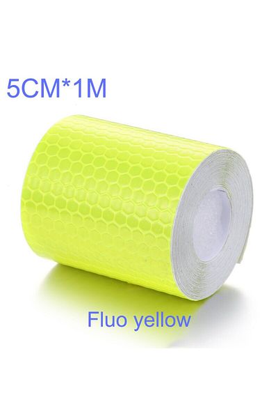 Choice Fluo Yellow 100cm*5cm Car Reflective Tape Safety Warning Car Decoration Sticker Reflector Protective