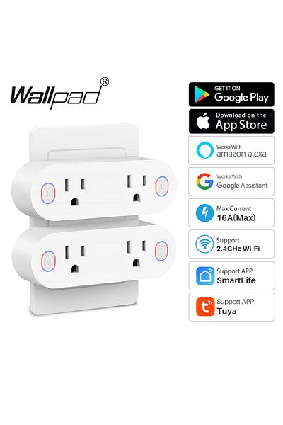 Choice Tuya Smart Life Wifi 15a Double Us Switched Power Socket Batter Monitor Electrical Timmer Alexa G...