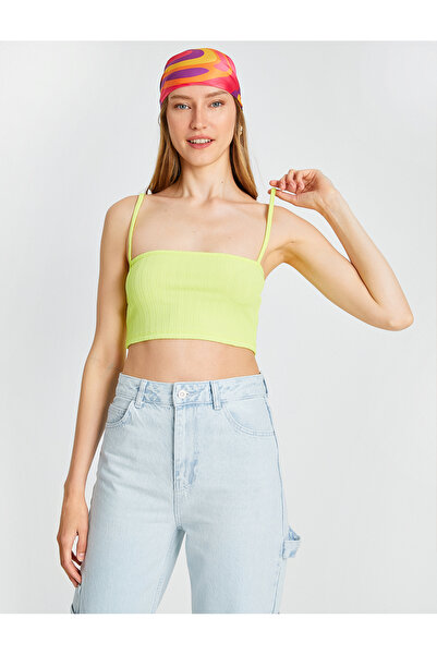 Koton Crop Tank Top with Thin Straps