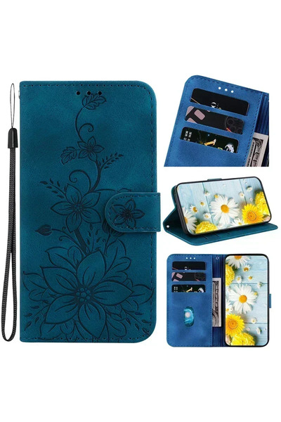 Choice غلاف هاتف من جلد الأزرق لهاتف Galaxy A17، متوافق مع طرازات A56، A55، A...