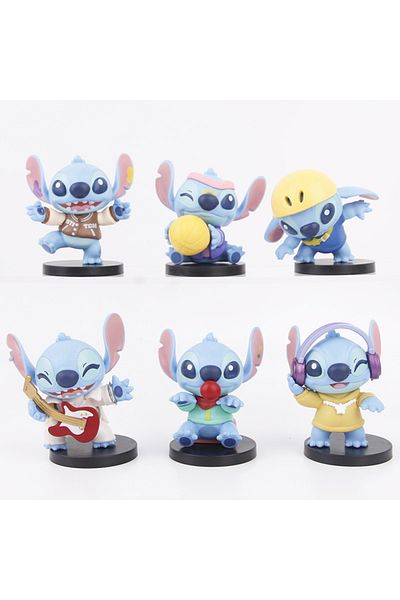 Choice Pack By Bag 01 6pcs/set Stitch Fashion Pvc Figure Collectible Model Toys For Children 8cm