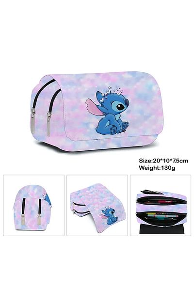 Choice E Anime Stitch Fully Printed Flap Pen Bag Stationery Box Pencil Case Primary And Secondary School S.