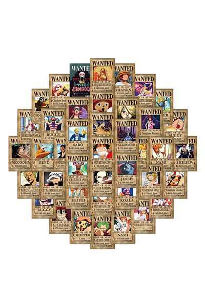 BANDAI 30pcs 10/30/56pcs One Piece Wanted Posters Anime Cartoon Stickers Skateboard Fridge Guitar Laptop Mo