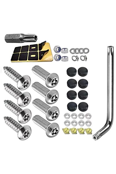 Choice Black Stainless Steel License Plate Screws Set License Plate Mounting Hardware Universal Nut Caps Co