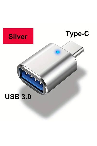 Choice محول USB C إلى USB فضي، محول USB C ذكر إلى USB 3.0 أنثى OTG متوافق مع Macb