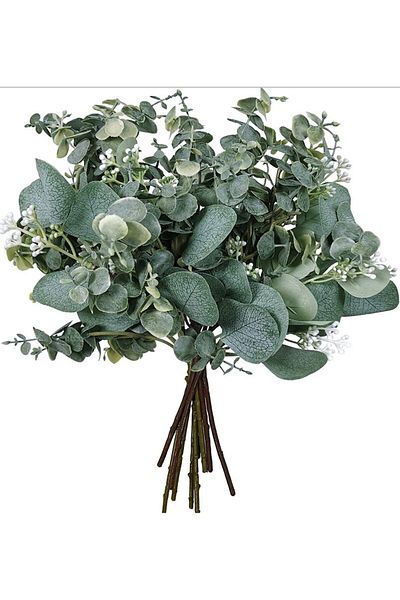 Choice 10 Pcs Mixed Artificial Oval Eucalyptus Leaves Stems and Spray for Vase Floral Wreath Bouquets We...