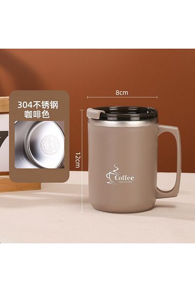 Choice Brown 450 Milk Coffee Cup Stainless Steel Double Wall Thermal Insulated Water Cups And Mugs Metal Co
