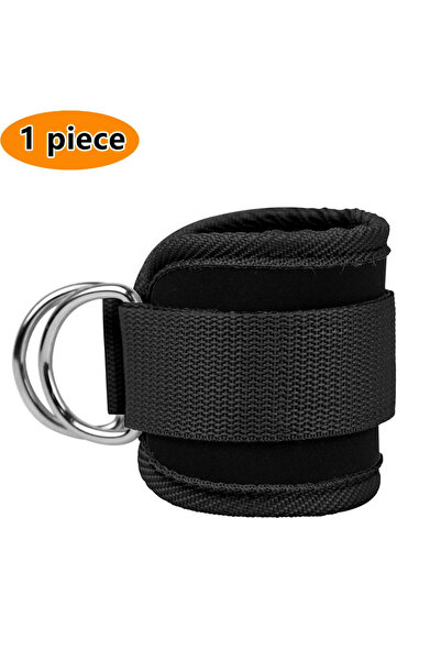 Choice أحزمة الكاحل الرياضية السوداء ذات الحلقة المزدوجة على شكل حرف D من مادة النيوبرين المبطنة القابلة للتعديل وحزام تدريب الساق لوزن الكاحل